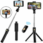 Selfie Stick Tripod with Wireless Remote – Adjustable Phone Stand for iPhone & Android
