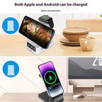 MagStation Pro – 3-in-1 Magnetic 15W Wireless Charging Station with Clock