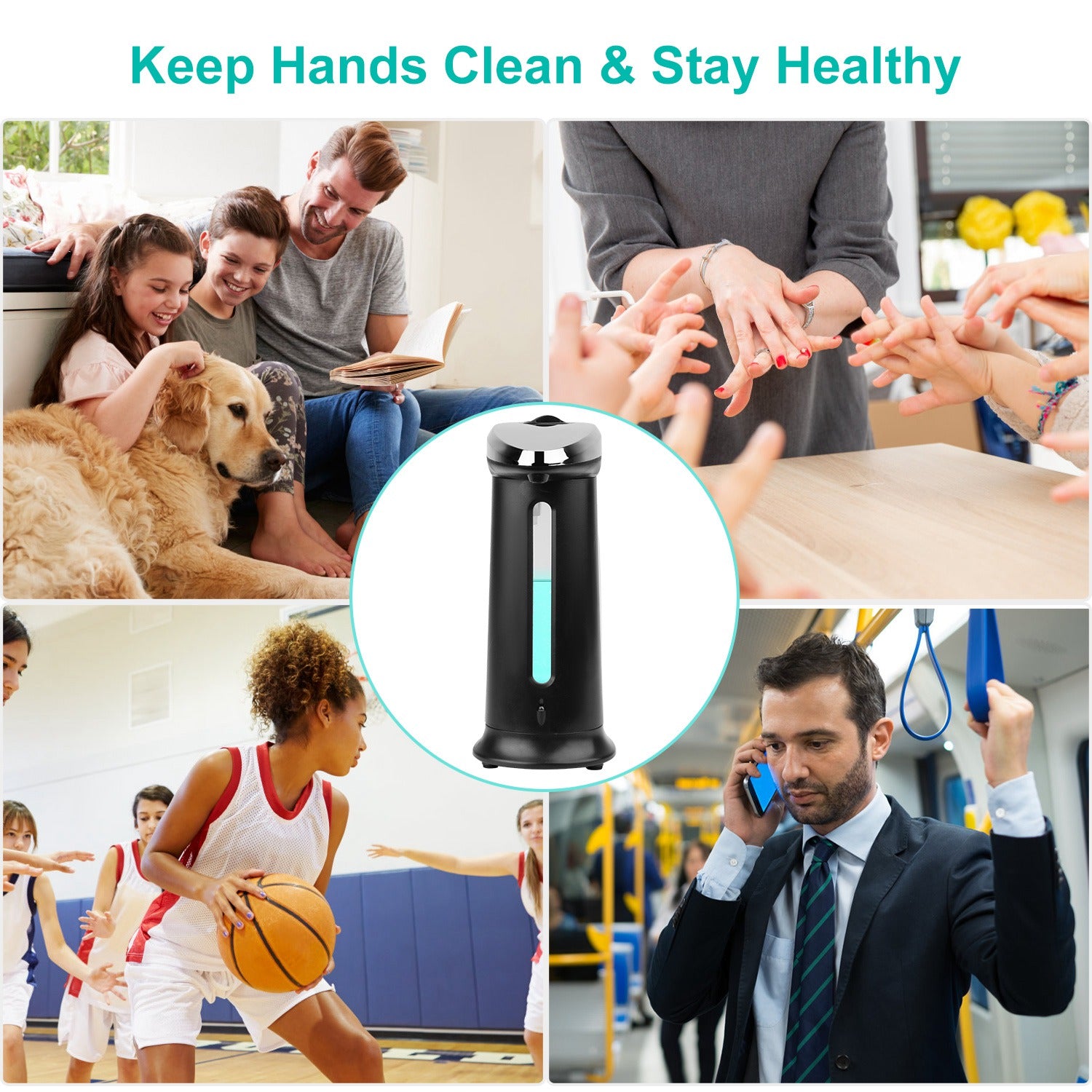Automatic Touchless Soap Dispenser – 400ml Sensor Liquid Soap Pump with Adjustable Dispense