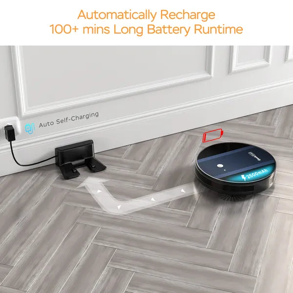 Smart Robot Vacuum Cleaner – Ultra-Slim 1800Pa Strong Suction with App Control & Auto Charging