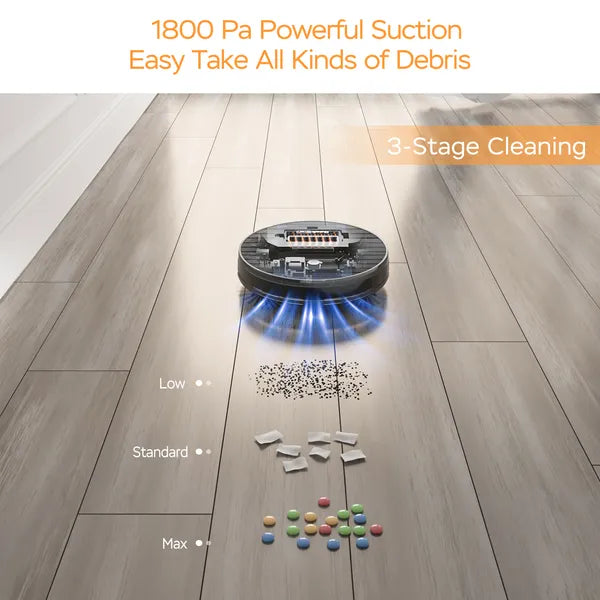 Smart Robot Vacuum Cleaner – Ultra-Slim 1800Pa Strong Suction with App Control & Auto Charging