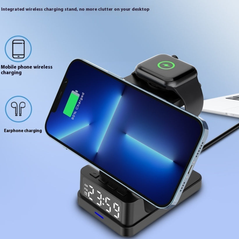 MagStation Pro – 3-in-1 Magnetic 15W Wireless Charging Station with Clock