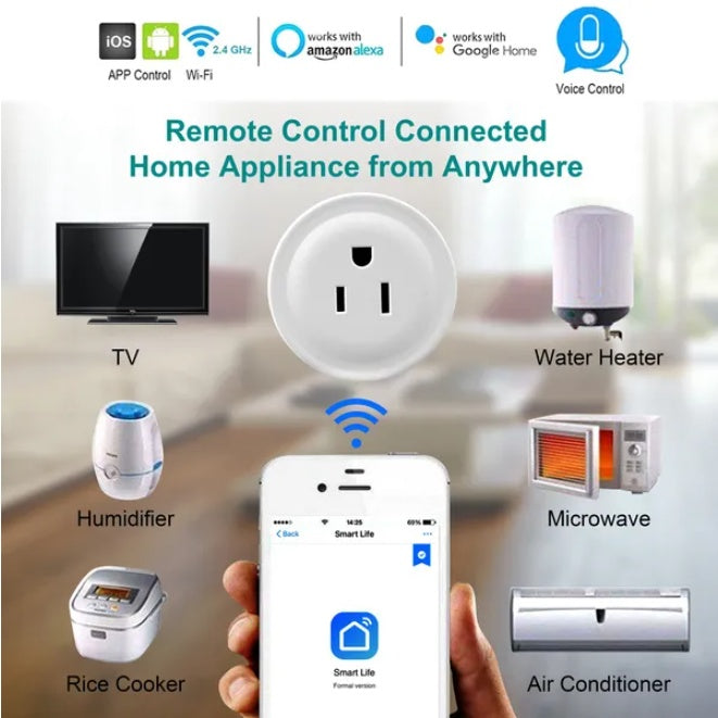 Smart Home WiFi Plug - Voice Control Outlet with Timer Function