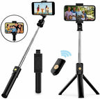 Selfie Stick Tripod with Wireless Remote – Adjustable Phone Stand for iPhone & Android
