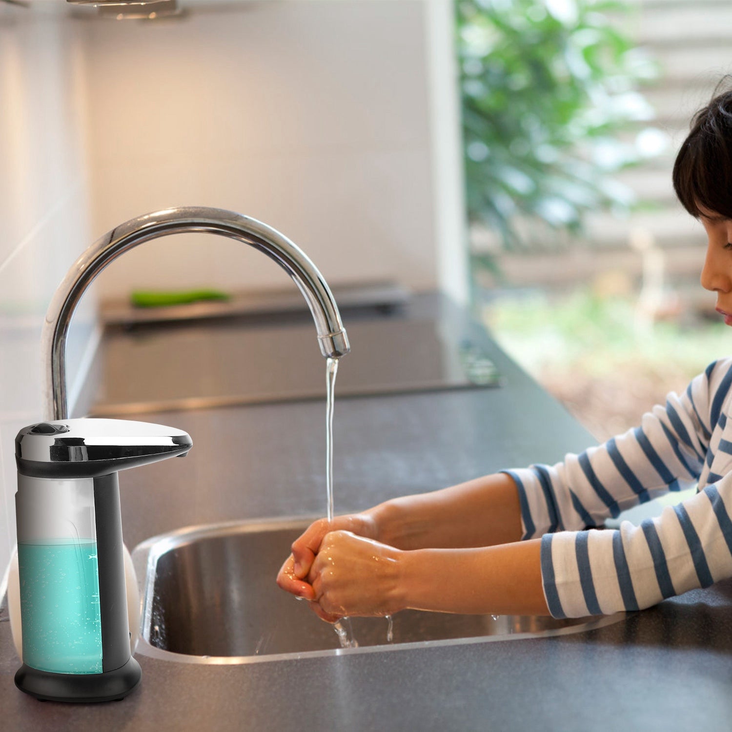 Automatic Touchless Soap Dispenser – 400ml Sensor Liquid Soap Pump with Adjustable Dispense