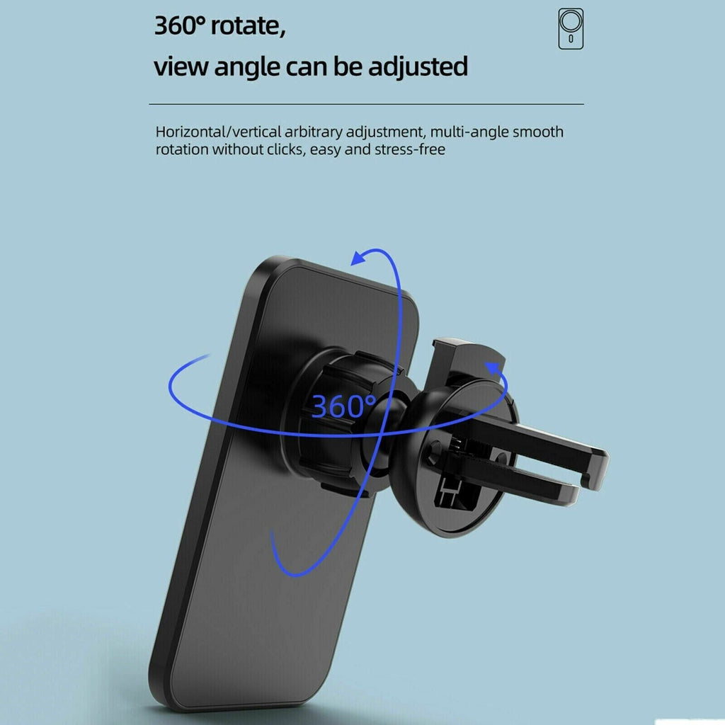 Magnetic Wireless Charger Car Mount Holder For 12 13 14 Pro Max MagSafe